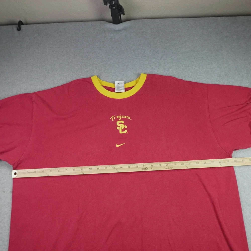 USC Trojans T-Shirt Mens XXL Red Yellow Ringer Short Sleeve Nike Team NCAA